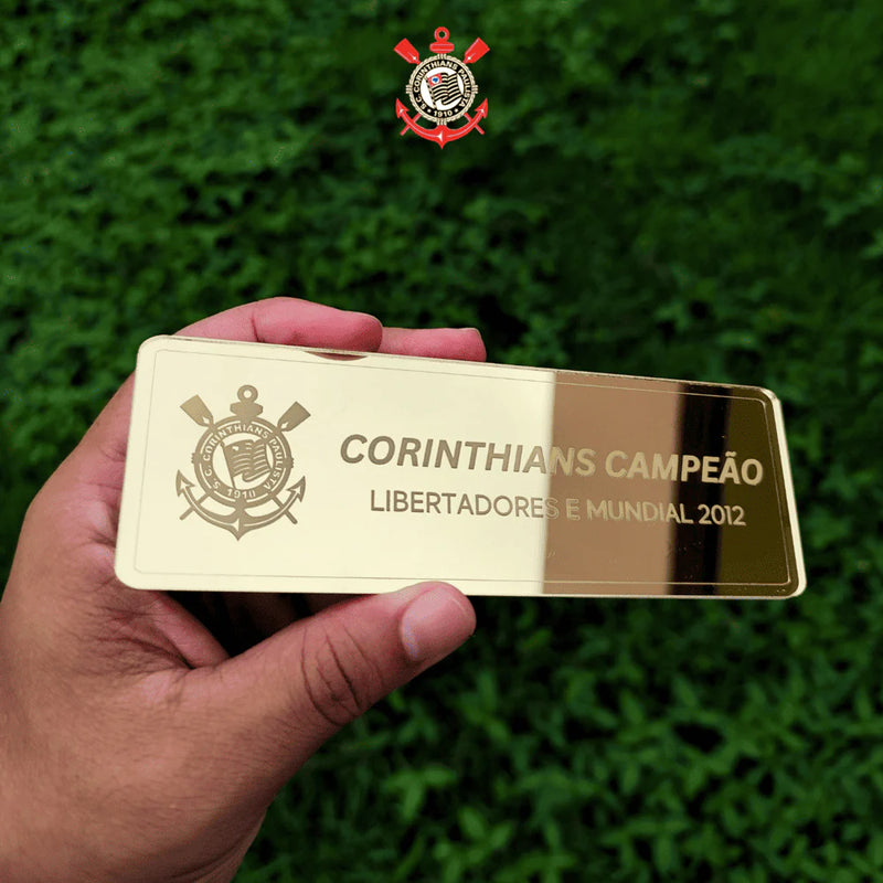 Quadro de Medalhas Timão Multicampeão 2012 Libertadores e Mundial Moldura de Madeira 33x33cm + *BRINDE 1x Caneca* - EDIÇÃO LIMITADA